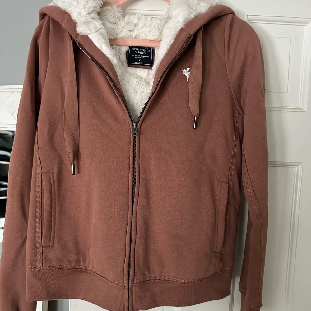 Abercrombie & Fitch Cream Sherpa Jacket